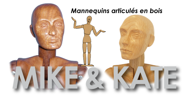 Mannequin articulé en bois pour dessin - Label Emmaüs
